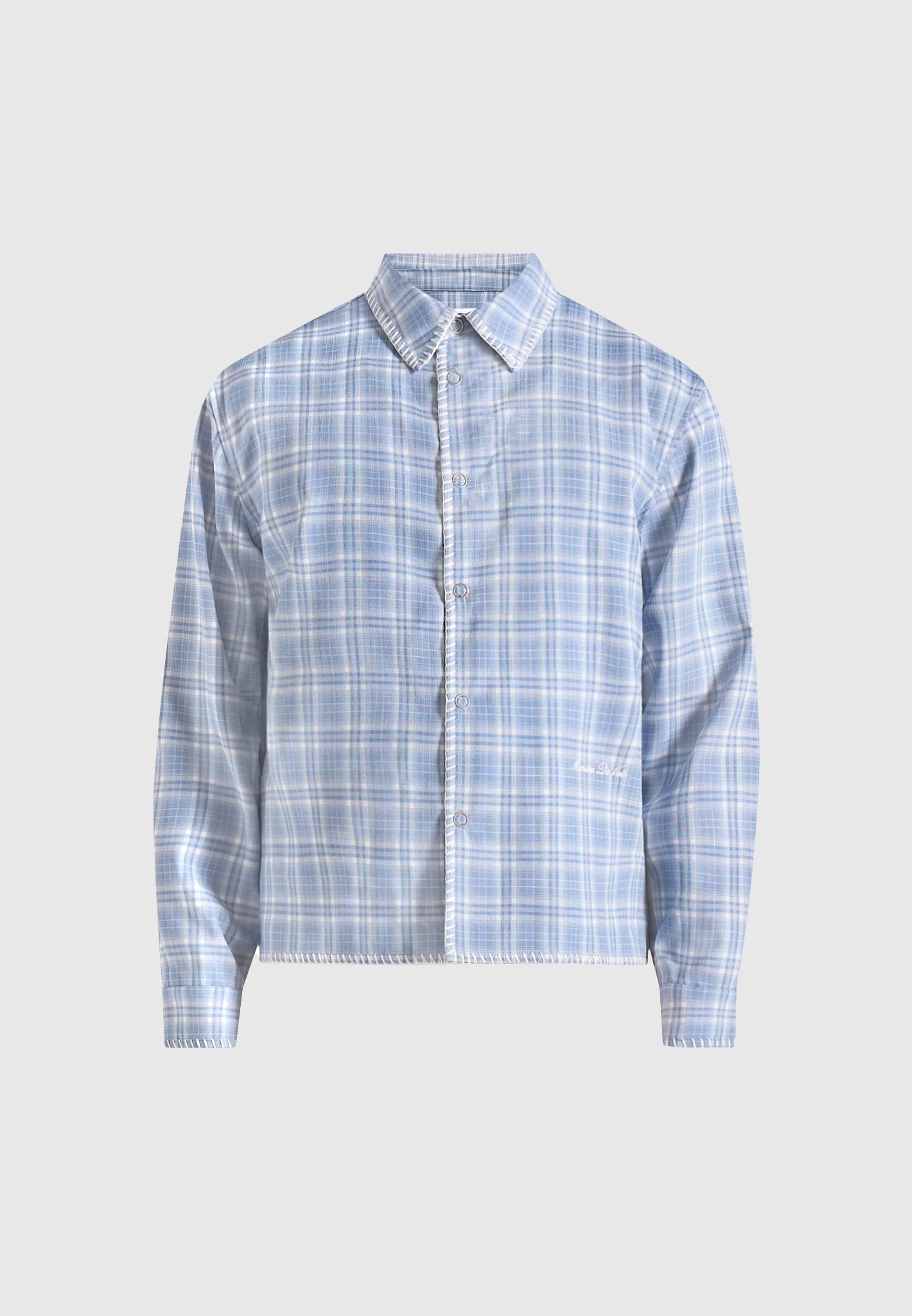 Blake - Unisex Whipstitch Check Shirt - Blue