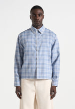Blake - Unisex Whipstitch Check Shirt - Blue