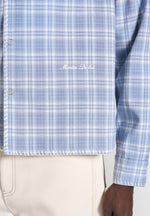 Blake - Unisex Whipstitch Check Shirt - Blue