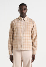 Blake - Unisex Whipstitch Check Shirt - Beige