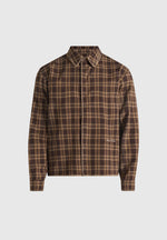 Blake - Unisex Whipstitch Check Shirt - Brown