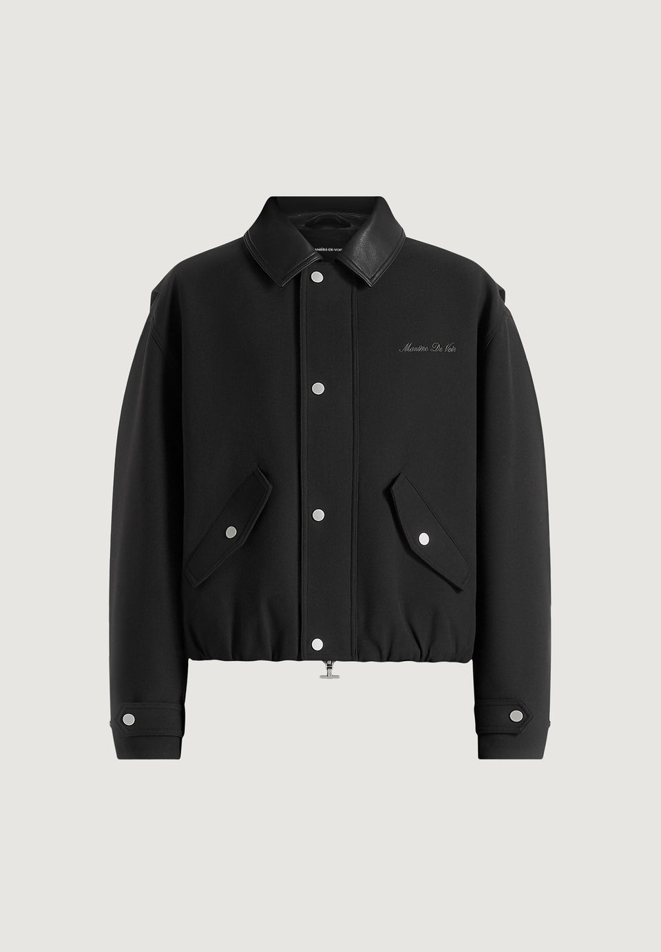 Cameron - Unisex Oversized Tailored Wool-Blend Bomber Jacket - Black