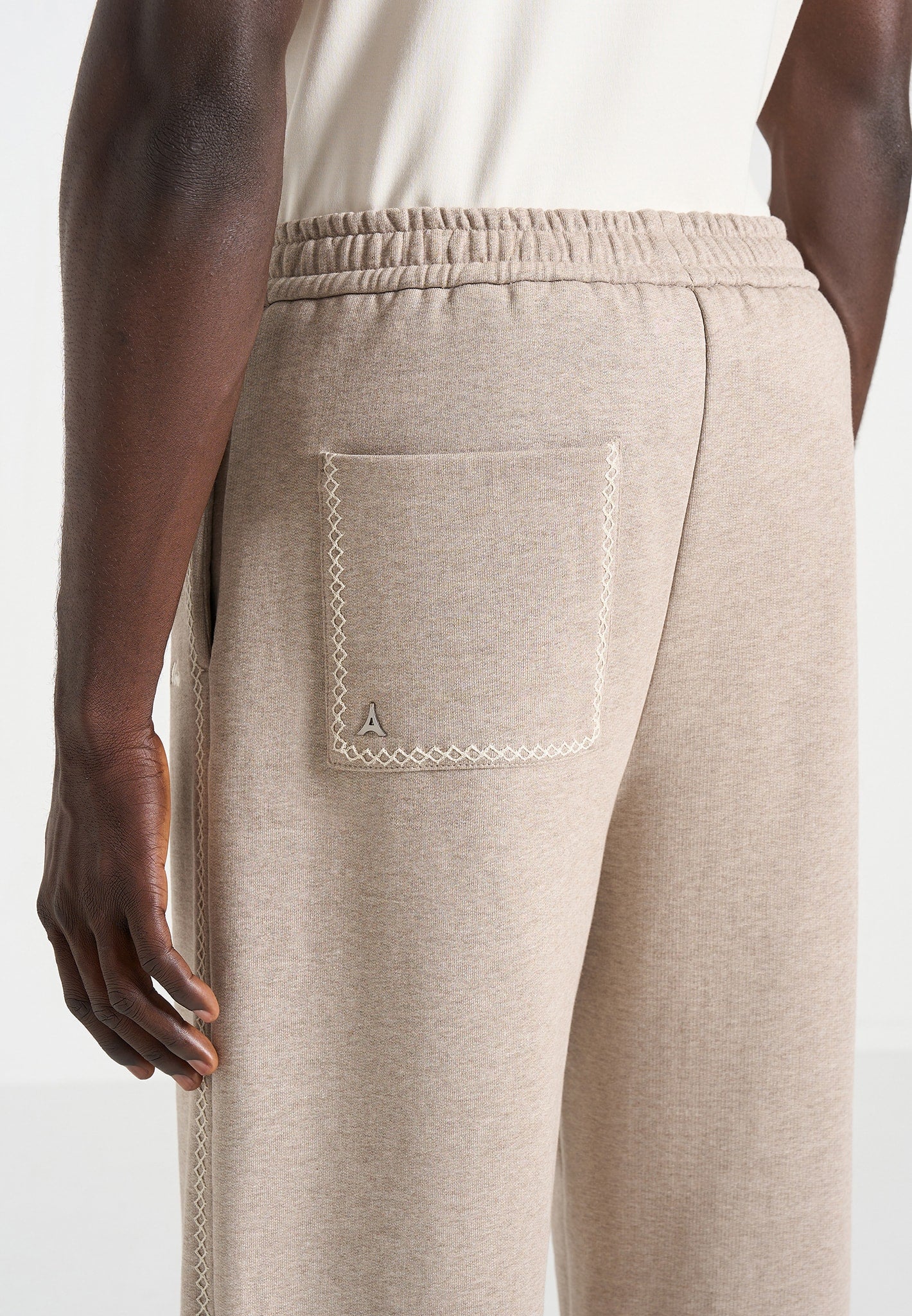 Morgan - Unisex Whipstitch Wide Leg Jogger - Taupe