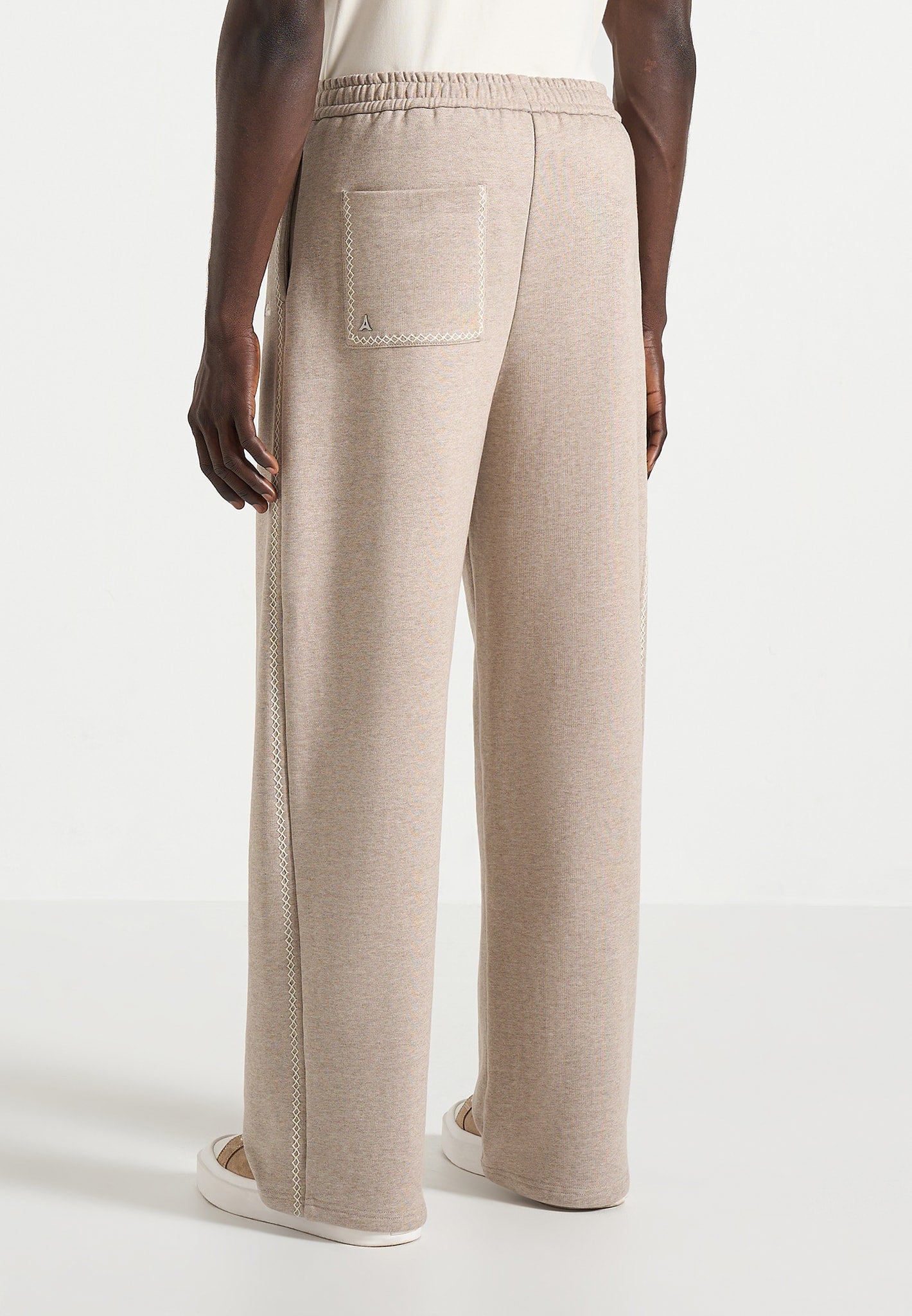 Morgan - Unisex Whipstitch Wide Leg Jogger - Taupe
