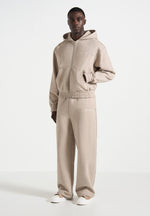Morgan - Unisex Whipstitch Wide Leg Jogger - Taupe