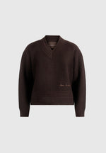 Remi - V-Neck Signature Knit Jumper - Brown