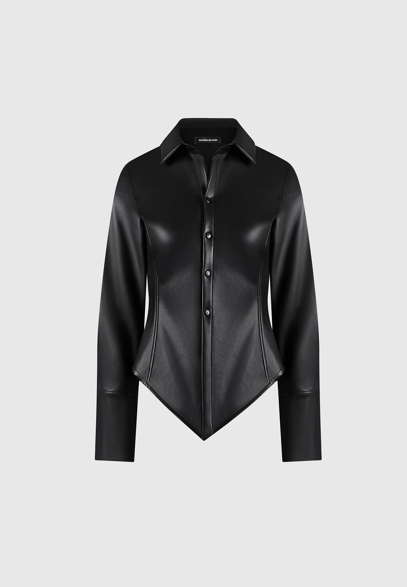 vegan-leather-angled-shirt-black