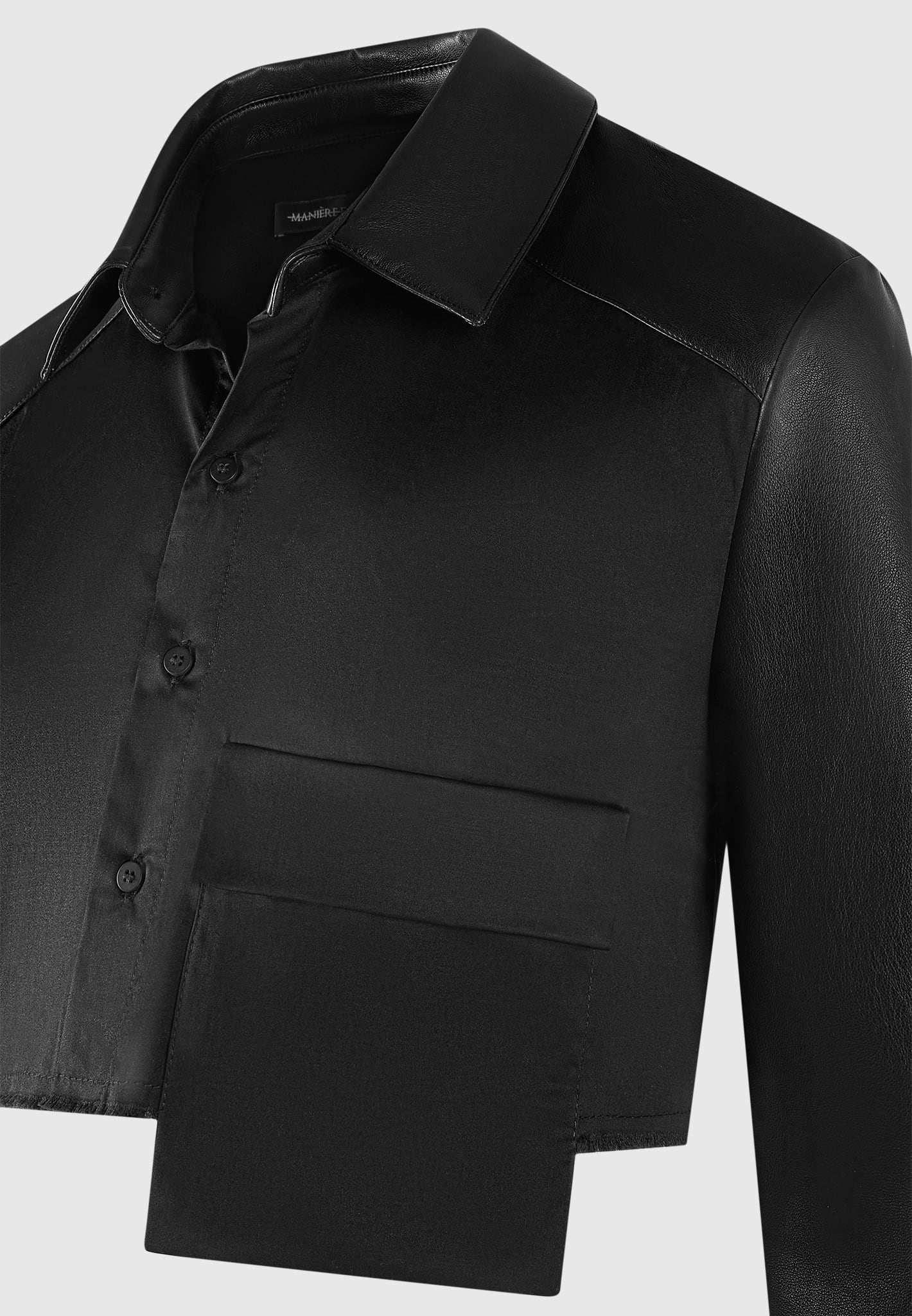 vegan-leather-contrast-cropped-shirt-black