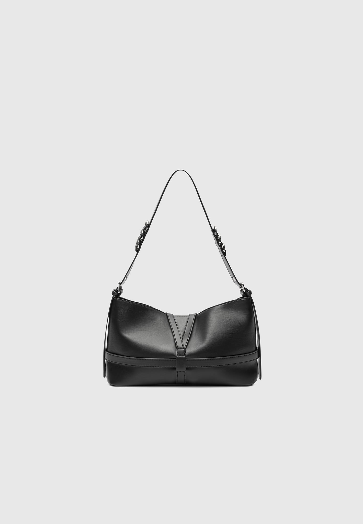 Black faux hotsell leather shoulder bag