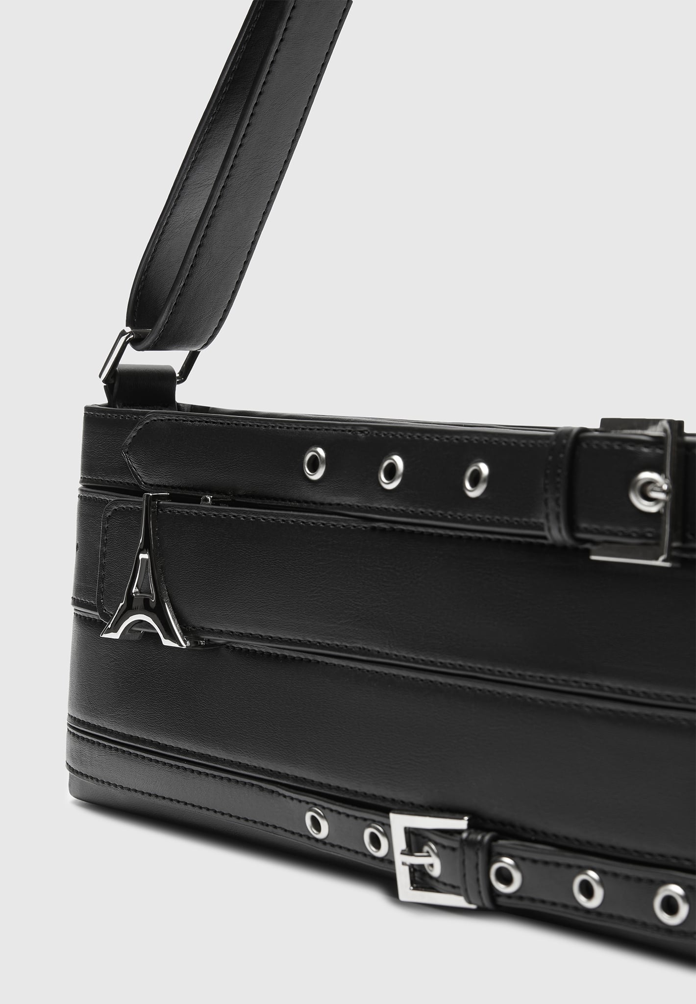 Leather Eiffel Belt Bag Black