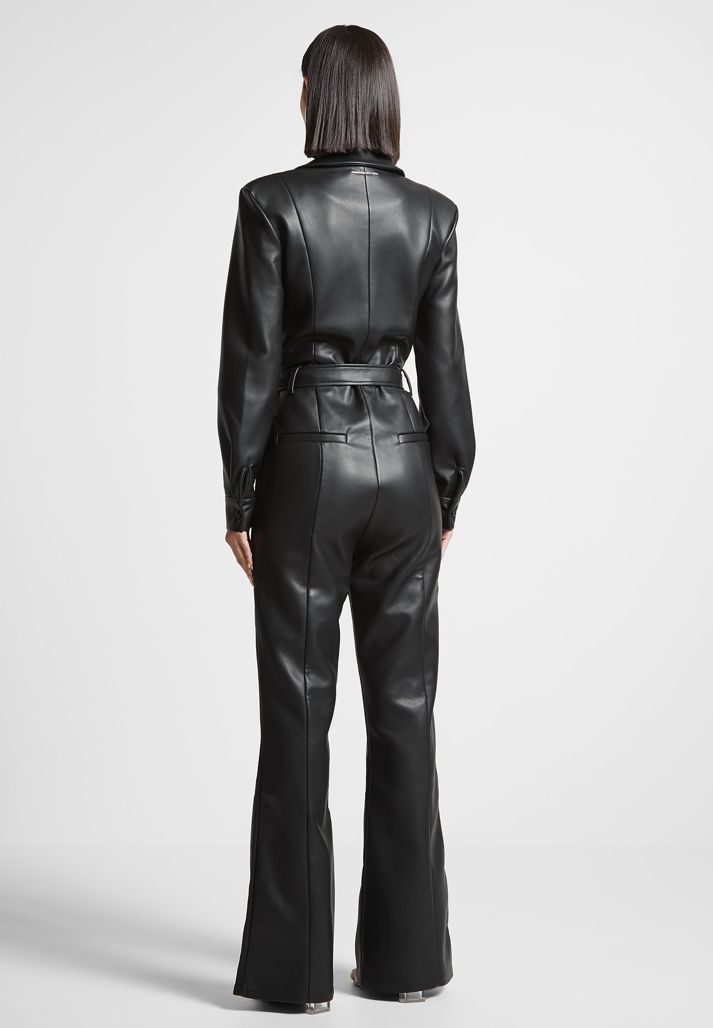 vegan-leather-fit-and-flare-belted-jumpsuit-black
