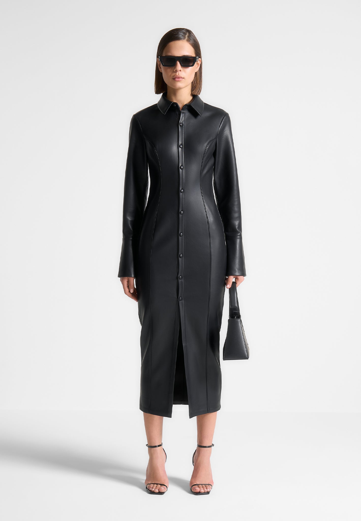 vegan-leather-midaxi-shirt-dress-black