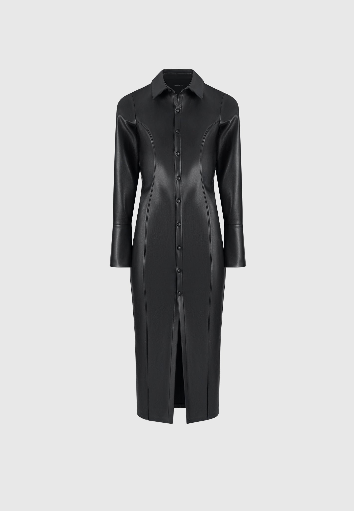 vegan-leather-midaxi-shirt-dress-black