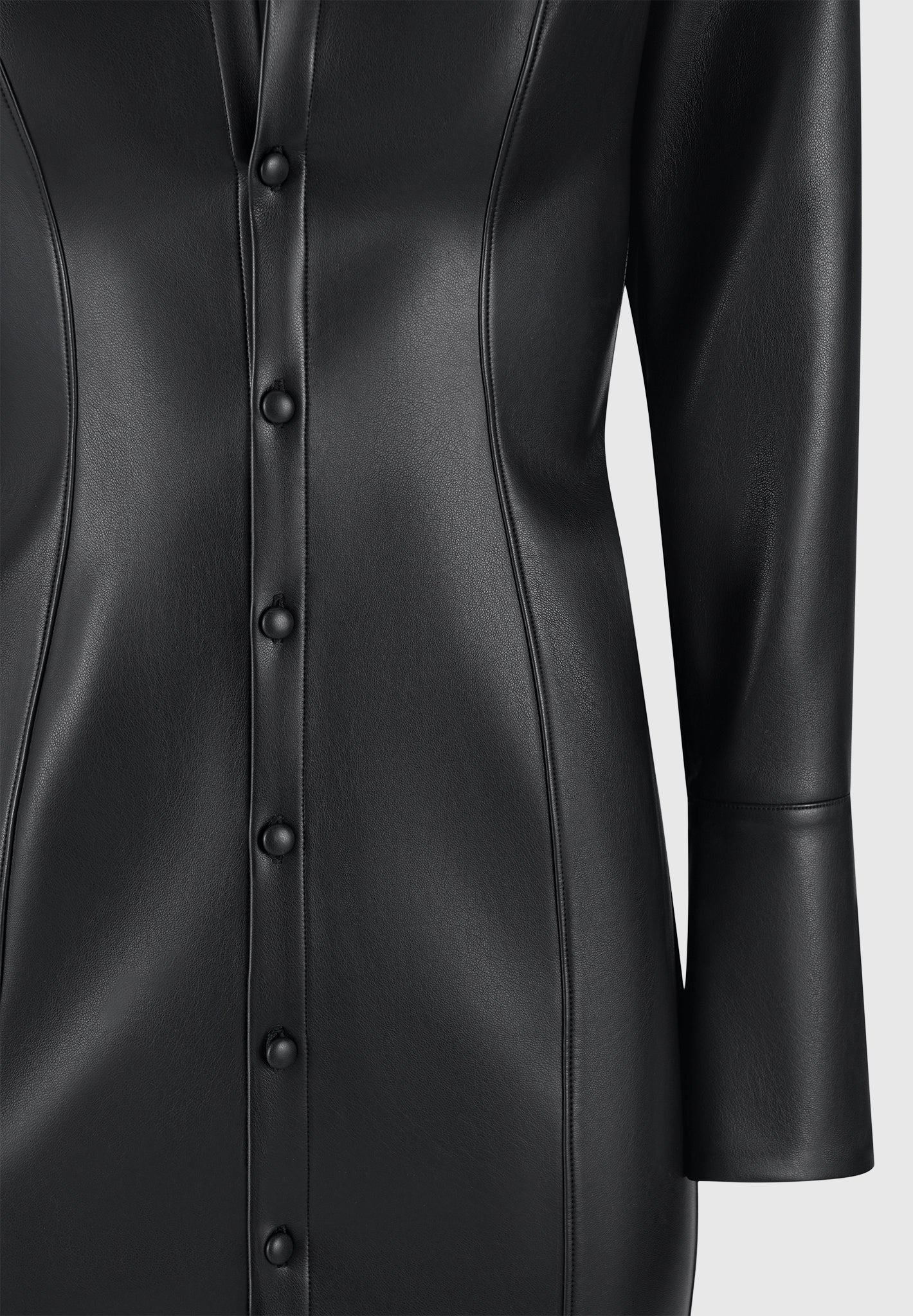 vegan-leather-midaxi-shirt-dress-black