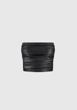 pleated-bandeau-leather-corset-top-black