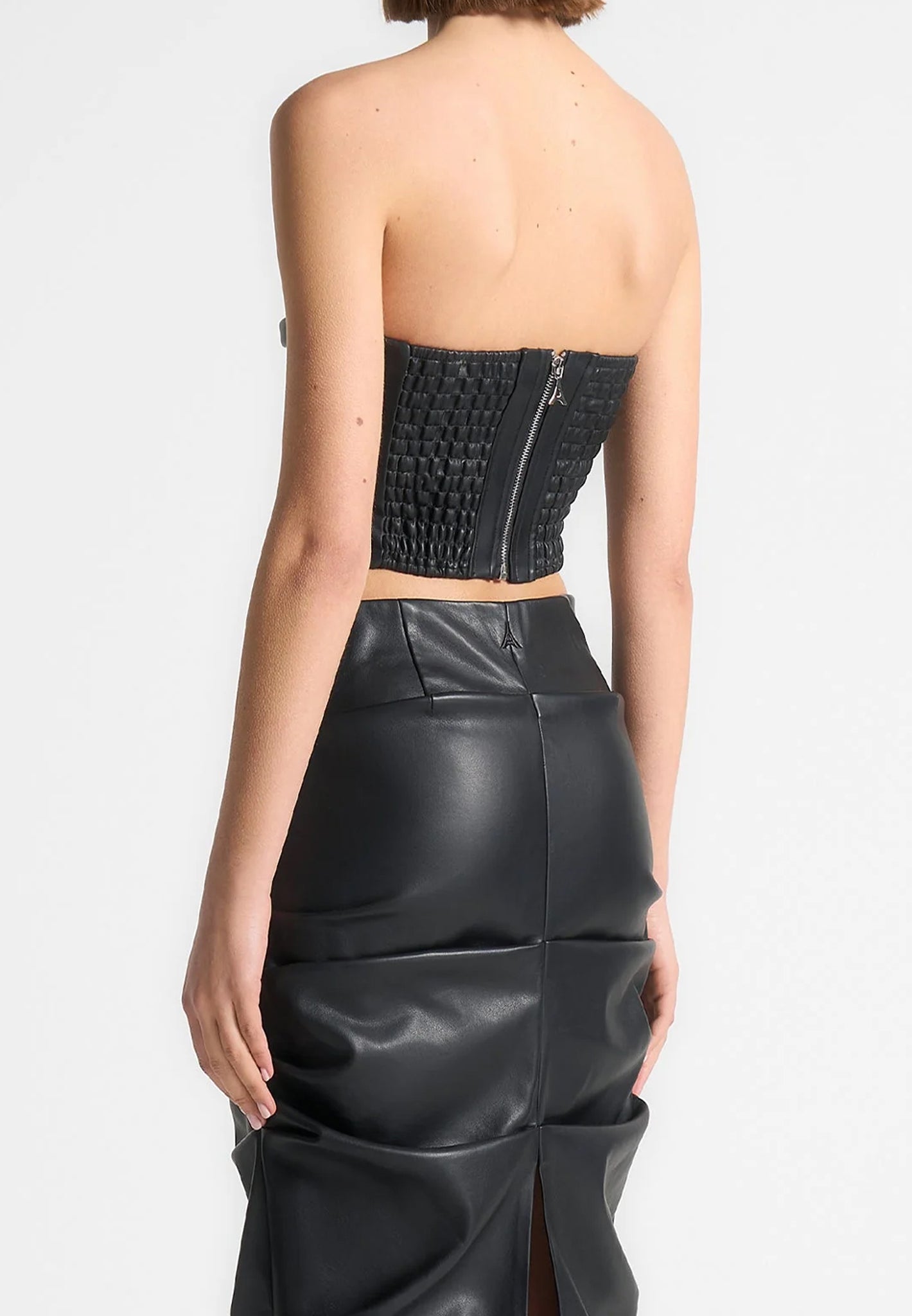 pleated-bandeau-leather-corset-top-black