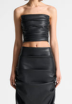 pleated-bandeau-leather-corset-top-black