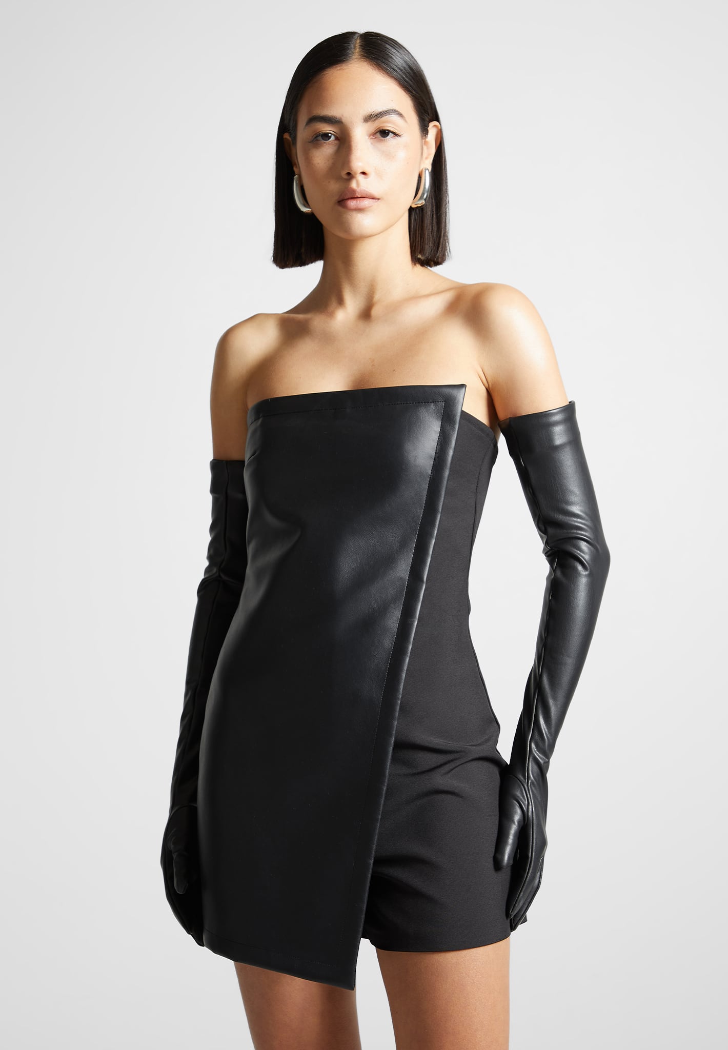 vegan-leather-tailored-playsuit-with-gloves-black