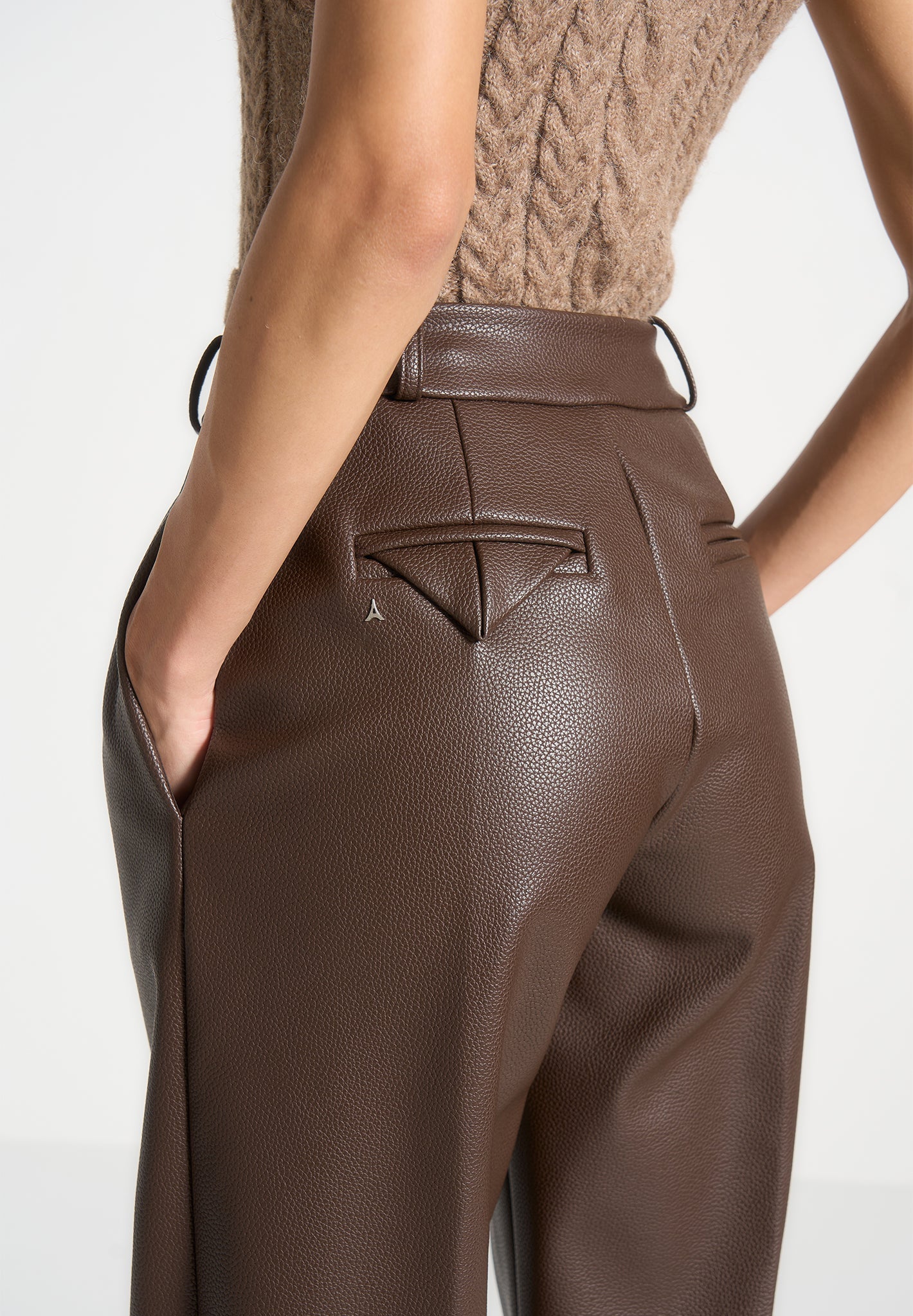 olivia-pebbled-leather-pleated-stacked-trousers-brown