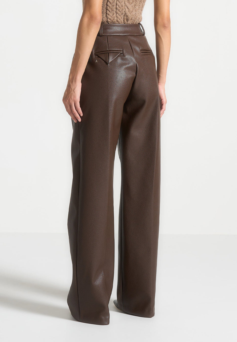 olivia-pebbled-leather-pleated-stacked-trousers-brown