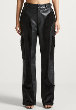 leather-and-velvet-cargo-pants-black
