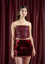 vegan-leather-mirrored-mini-skirt-wine-red
