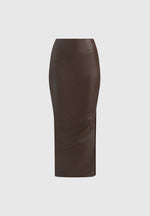 Daisy - Leather Midaxi Skirt - Brown