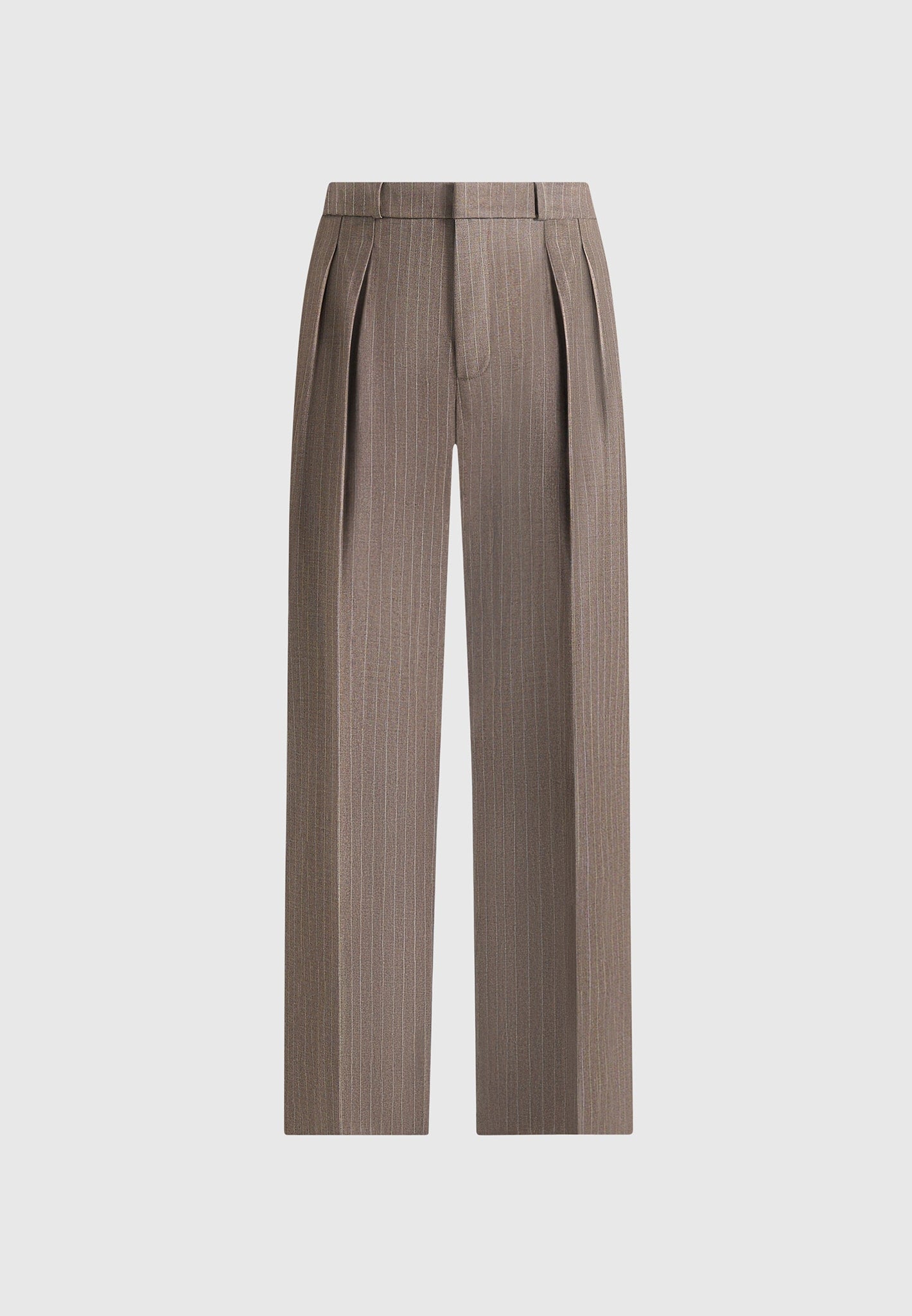 Julie - Pinstripe Tailored Trousers - Beige