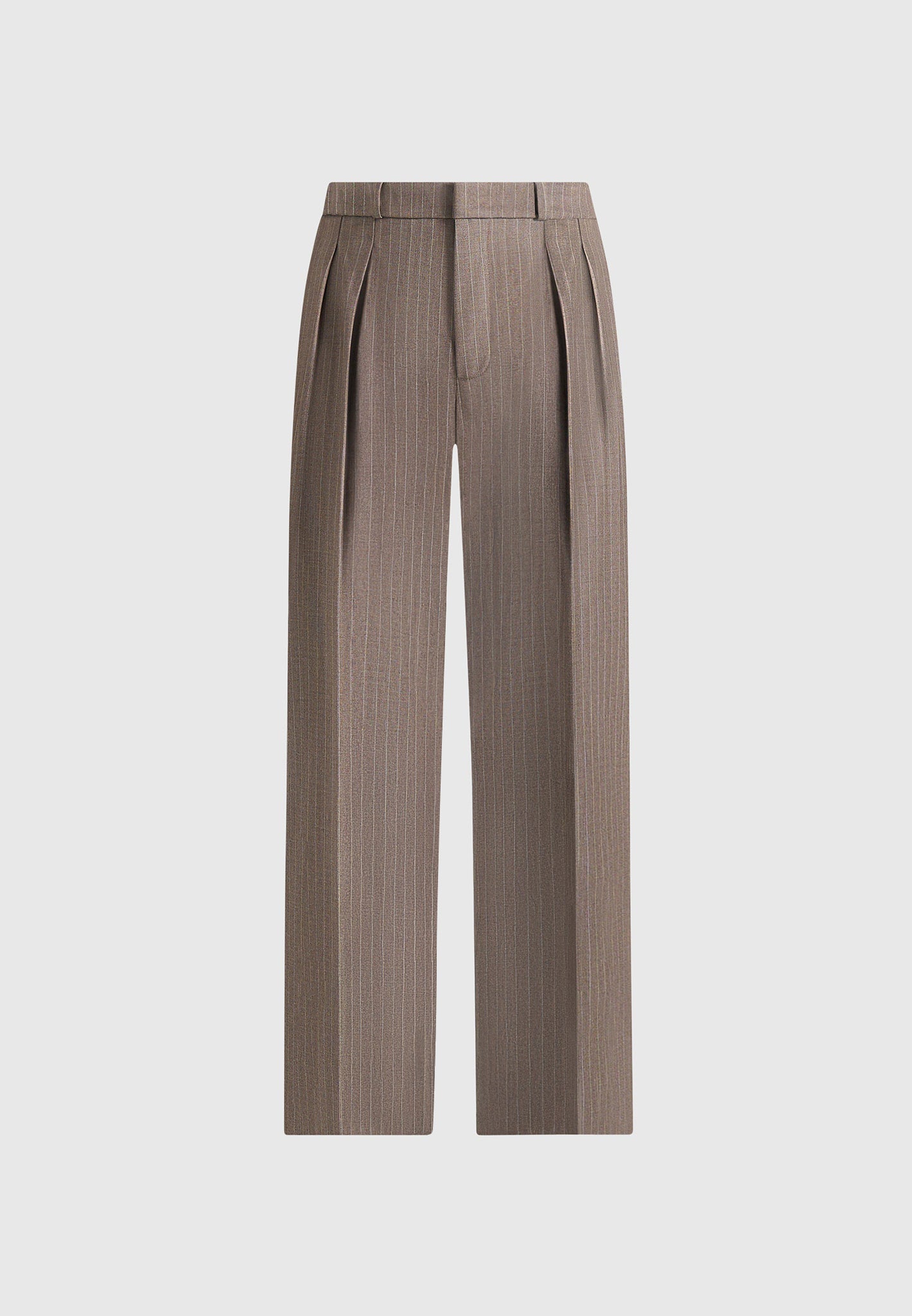 Julie - Pinstripe Tailored Trousers - Beige