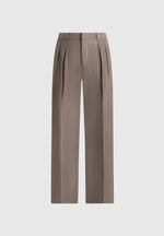 Julie - Pinstripe Tailored Trousers - Beige