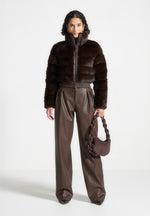 plush-ribbed-jacket-with-neck-scarf-brown