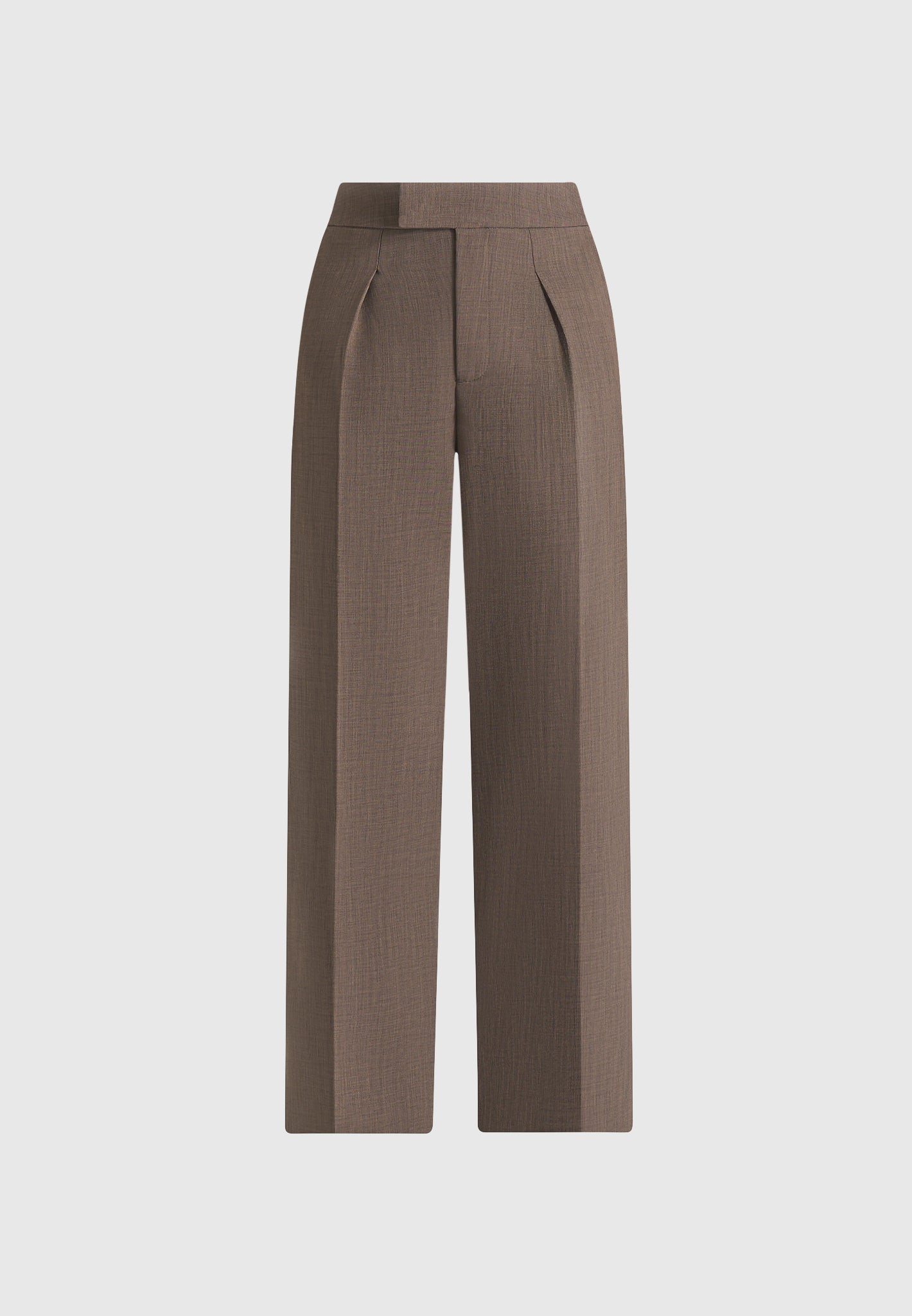 Elsa - High Waisted Tailored Trousers - Dark Taupe