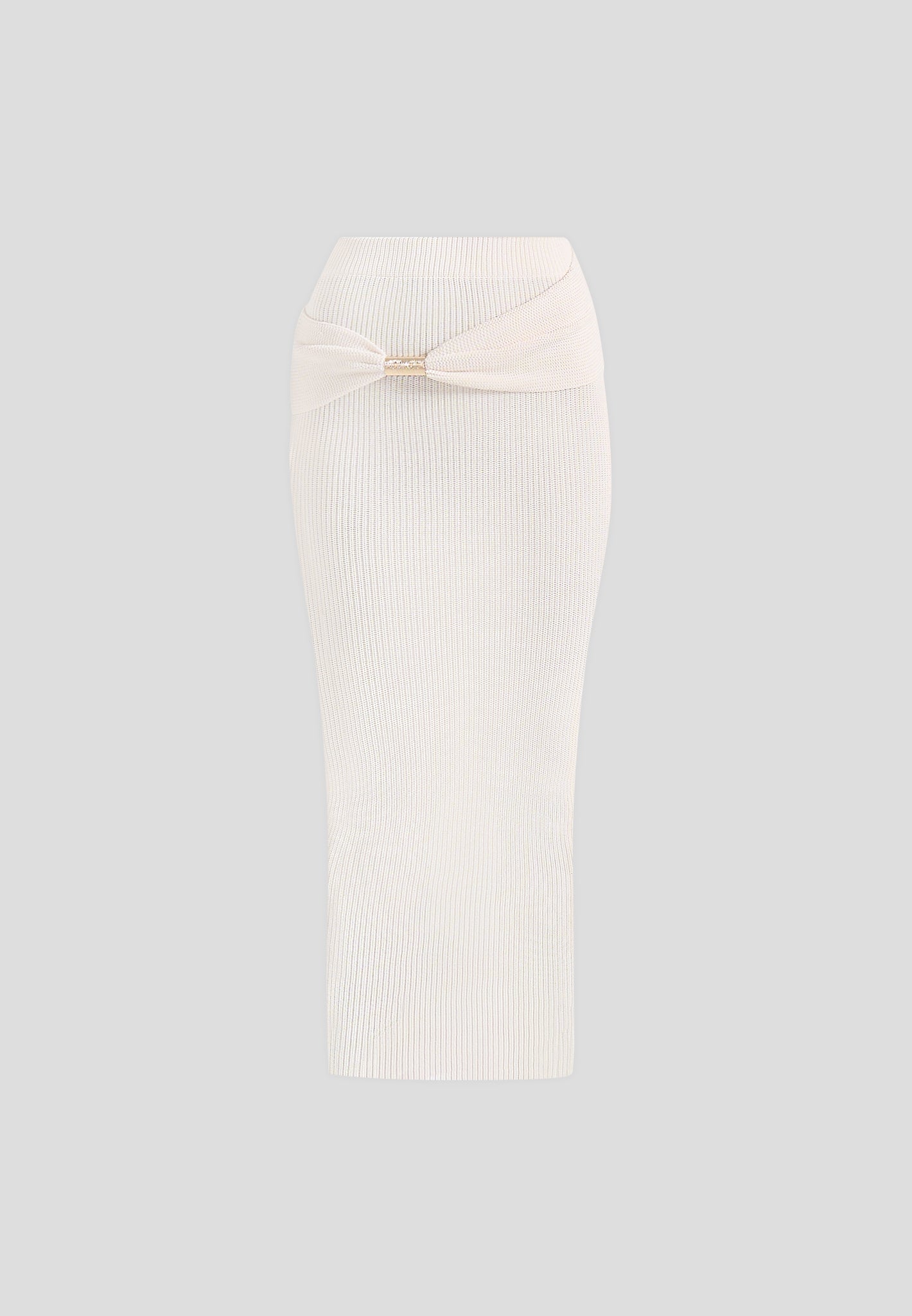 Amy - Asymmetric Midaxi Skirt With Hardware Detail - Cream