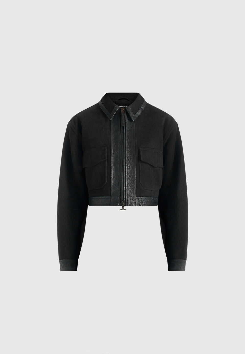 Denise - Suede & Pebbled Leather Jacket - Black