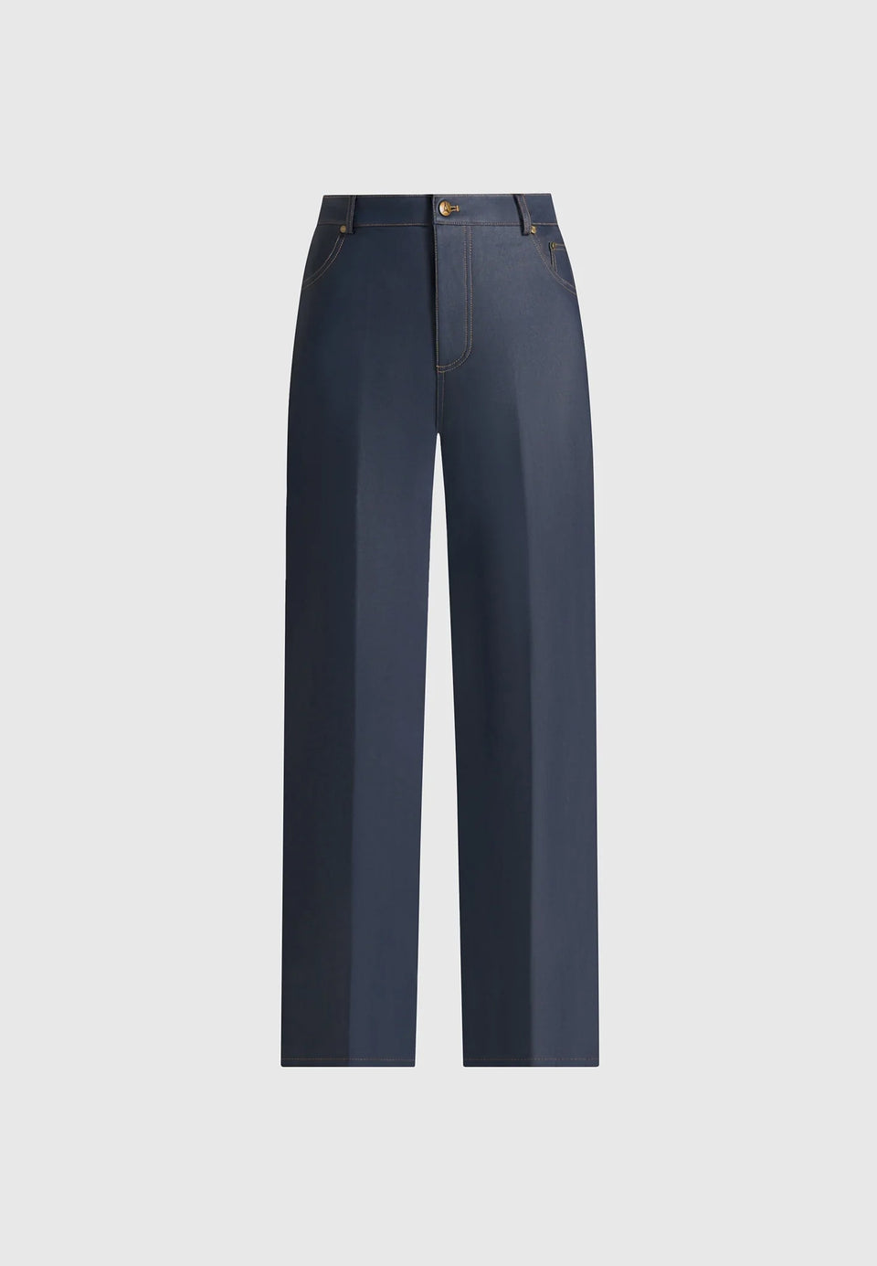 Jana - Wax Effect Denim Boyfriend Jeans - Indigo