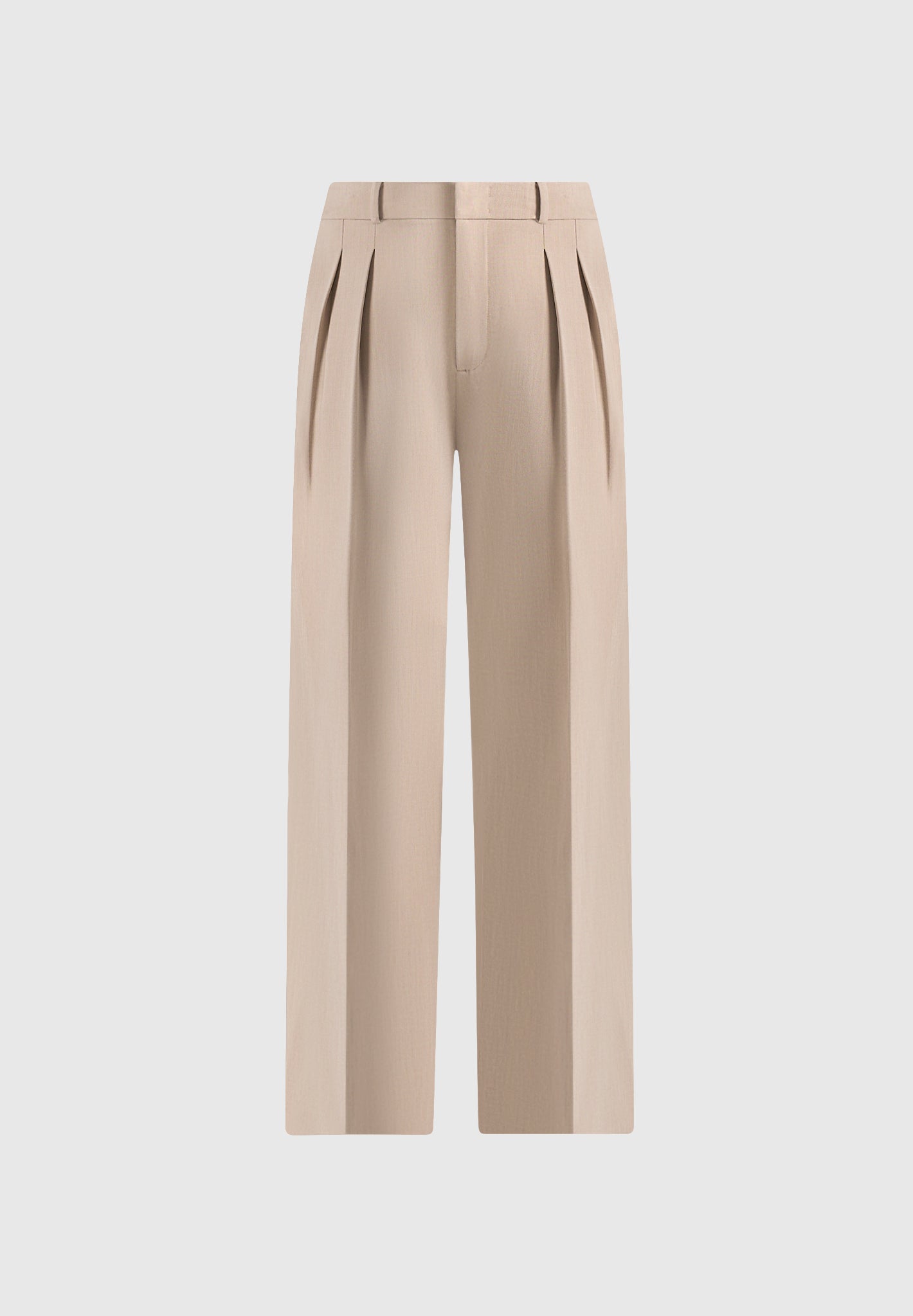 Julie - Tailored Twin Pleat Trousers - Taupe