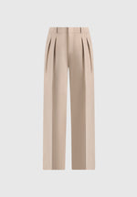 Julie - Tailored Twin Pleat Trousers - Taupe