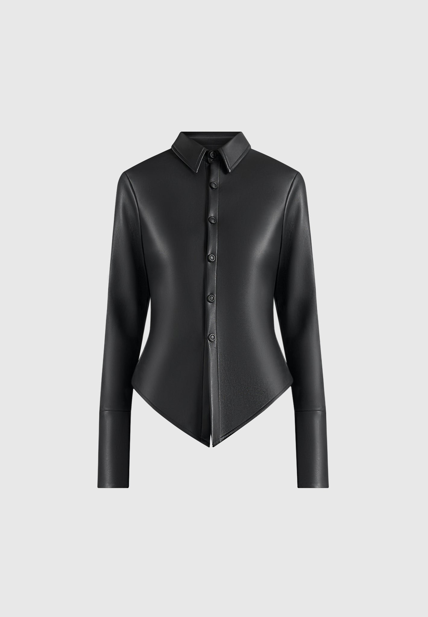 Sonia - Leather Cinch Shirt - Black