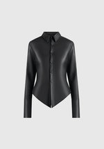 Sonia - Leather Cinch Shirt - Black