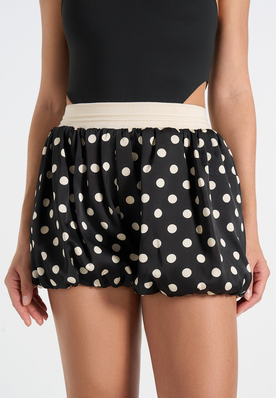 zoe-satin-polka-dot-balloon-shorts-black