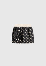 Zoe - Satin Polka Dot Balloon Shorts - Black