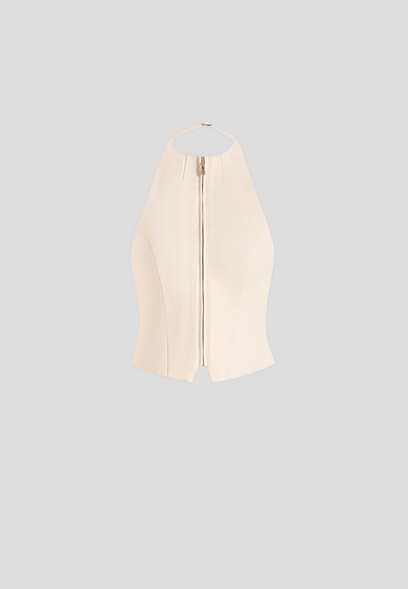 Claudette - Twill Halterneck Backless Top - Cream
