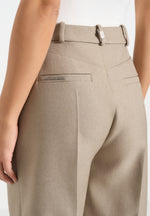 Lorette - Double Pleat Tailored Shorts - Taupe