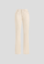 Abbie - Stacked Fit And Flare Jeans - Cream