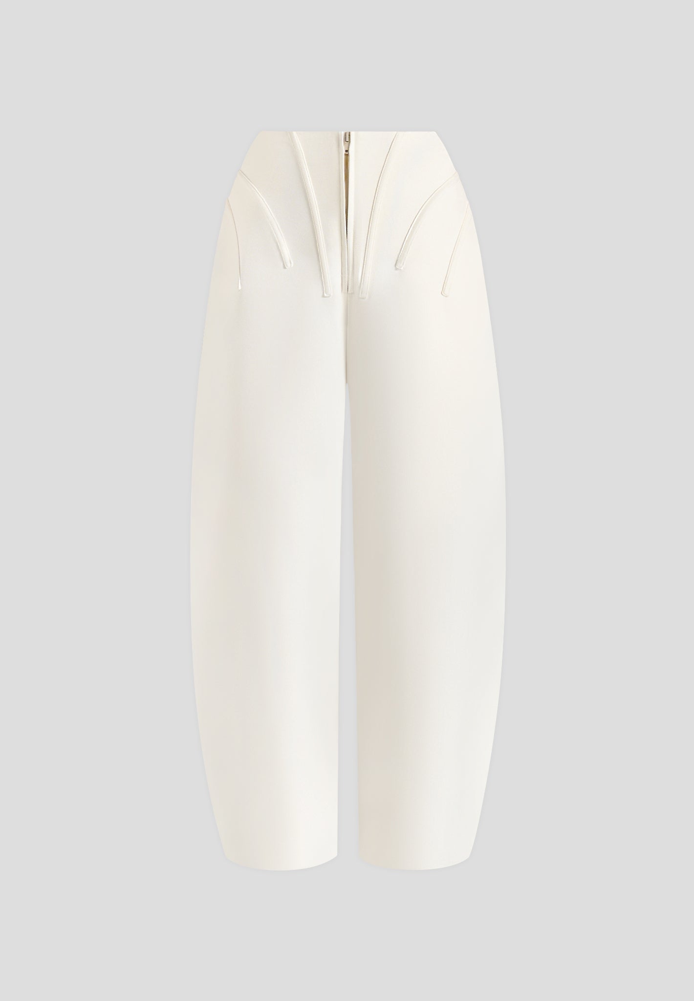 Rena - High Waisted Corset Sculptural Trousers - Off White