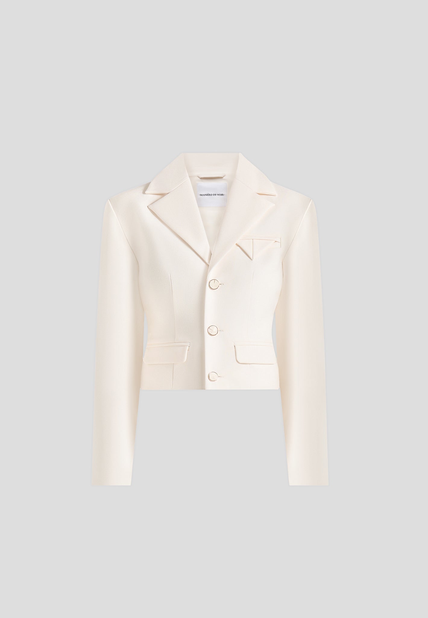Prisca - Tailored Cropped Blazer - Off White