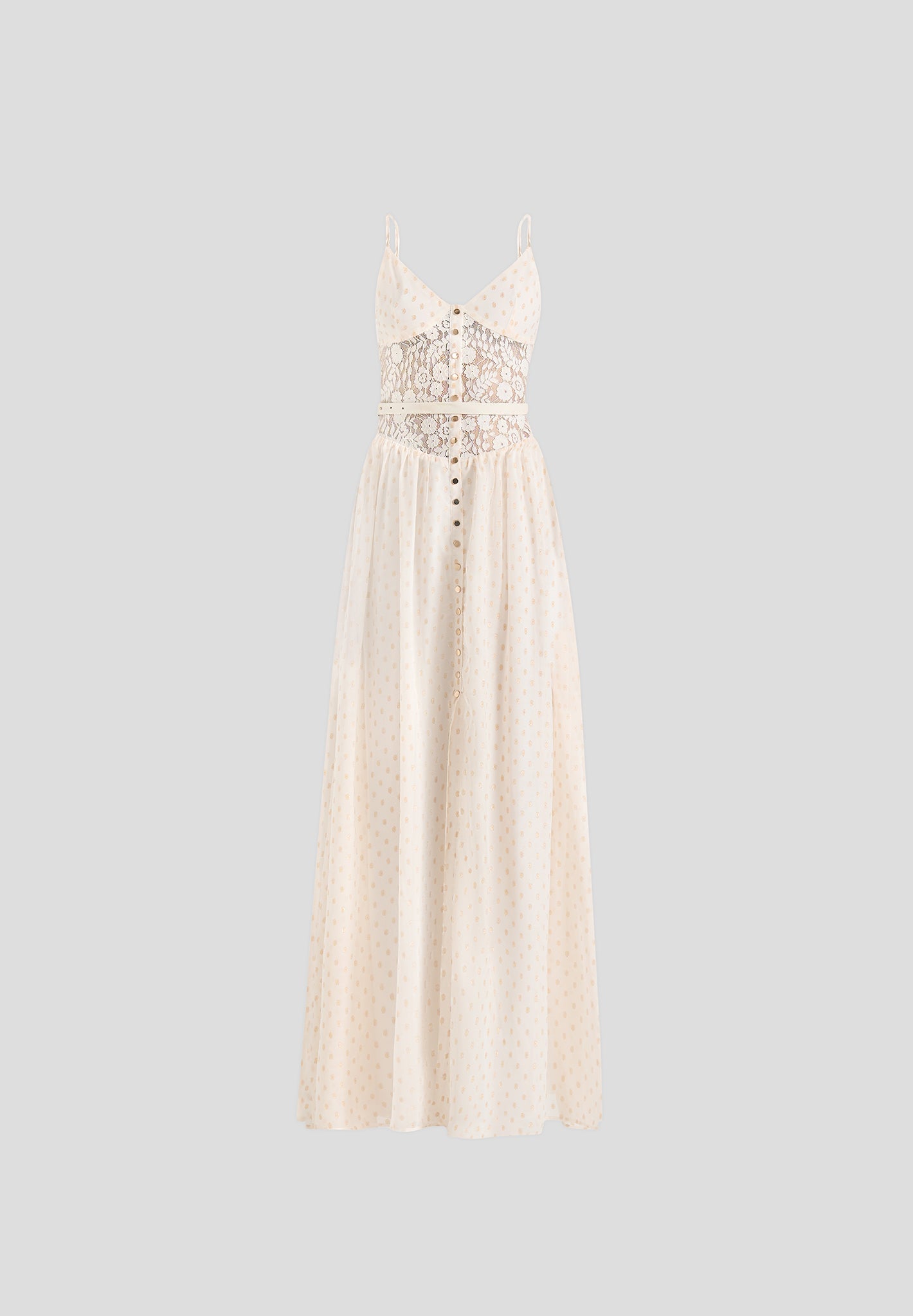 Rosie - Lace Corset Maxi Dress - Cream