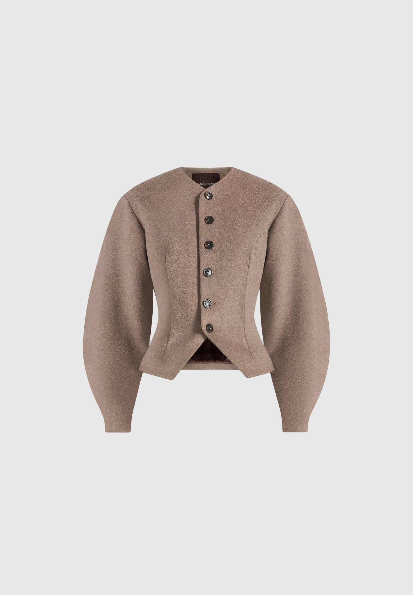 Aya - Wool Hourglass Jacket - Taupe