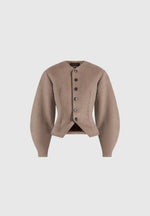 Aya - Wool Hourglass Jacket - Taupe
