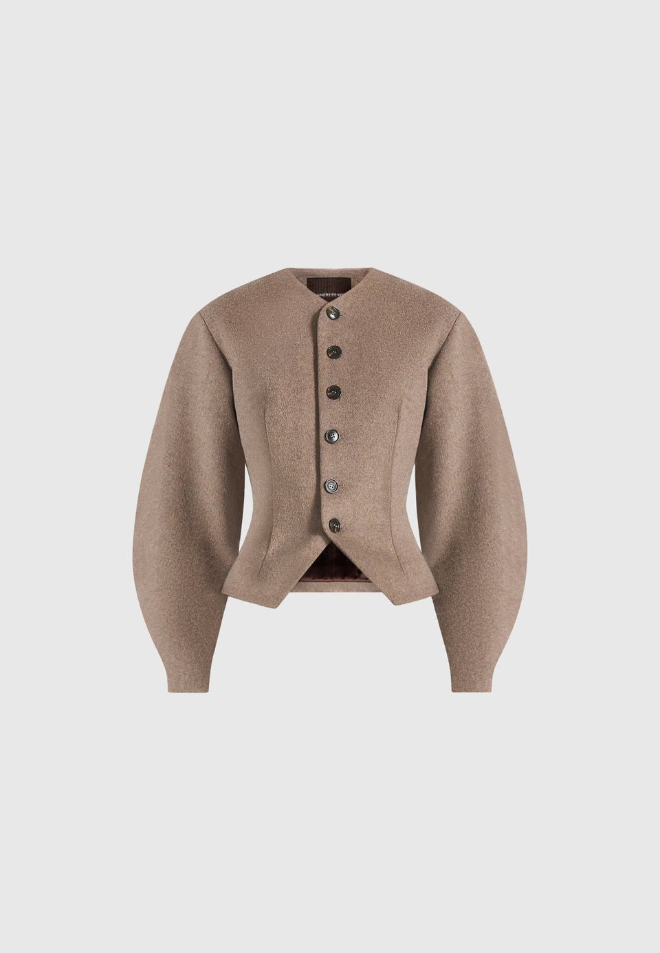 Aya - Wool Hourglass Jacket - Taupe